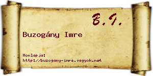 Buzogány Imre névjegykártya